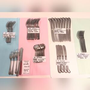 88 Pcs Mix Lot Stainless Flatware Japan, Korea, Taiwan  Set.
